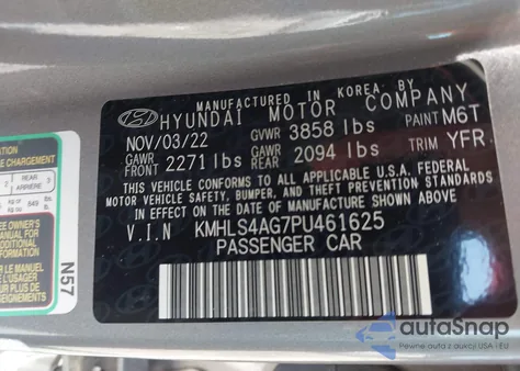 2023 Hyundai Elantra Sel from USA, damaged, VIN KMHLS4AG7PU461625